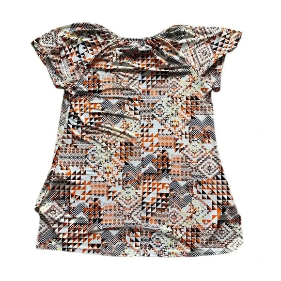 Cato’s Abstract Multicolor Short Sleeve Tunic Blouse Women’s Small - Picture 4 of 9